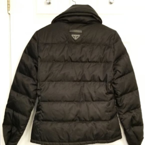 Prada Black Puffy Down Feather Jacket SIZE 0 - Picture 3 of 11